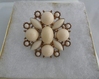 Oversized Ring Navette Ring Cocktail Ring Vintage Costume Jewelry Scarf Ring Scarf Slide Ivory Ring Chunky Ring Signed Jewelry Aldo Glass