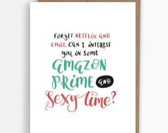 Netflix and Chill, funny cards, valentines card