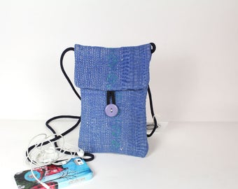 Blue - Handcrafted Kantha Hand Embroidered Mobile Stand 05