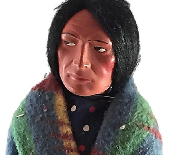 Bully Good Skookum Indian Chief Doll - Native American Doll - Folk Art Doll - Vintage Home Decor,