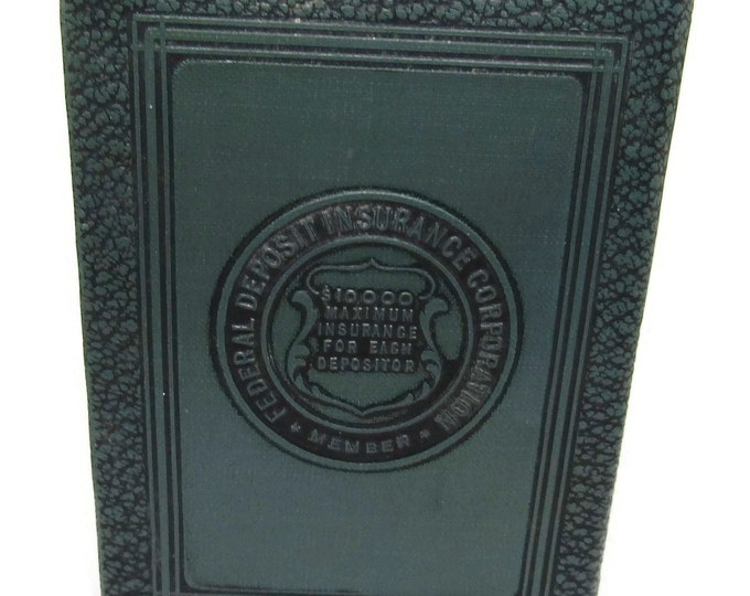 Antique Still Bank Book of Thrift - ANTIQUE FDIC Advertising Savings Bank - The United States National Bank of Portland Oregon
