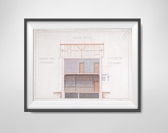Two technical architectural drawings, doves Railway Station, made by a student of the school Central 1879