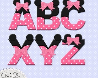 minnie mouse alphabet etsy