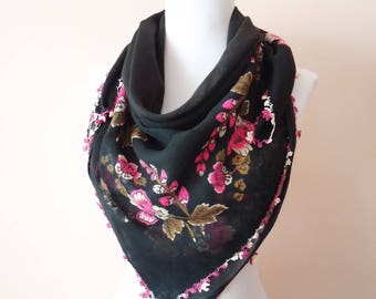 Traditional Turkish Yemeni, Wrap Scarf, Oya Scarf, Traditional Turkish Yemeni, Crochet Oya Scarf, Cotton floral scarf, handmade lacework oya