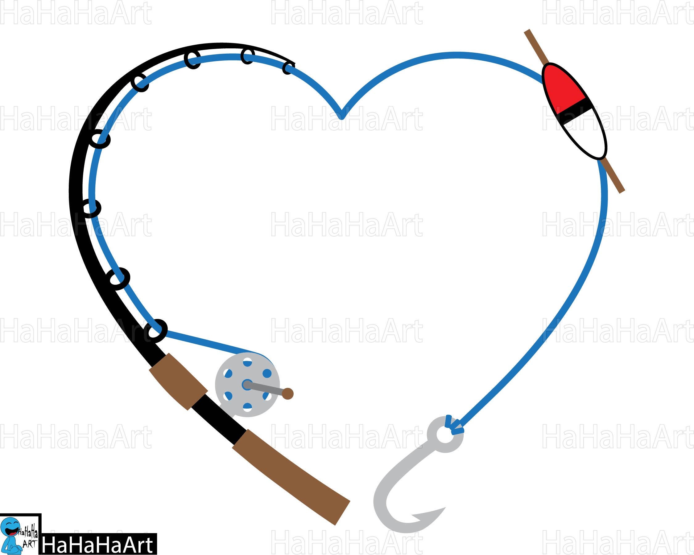 Download Heart fishing rod Clipart / Cutting Files svg png jpg dxf