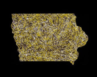Iowa Art, Hawkeye Art, University of Iowa Art, Man Cave Art, Shape of Iowa Art, Iowa Hawkeye Art, Iowa Hawkeyes