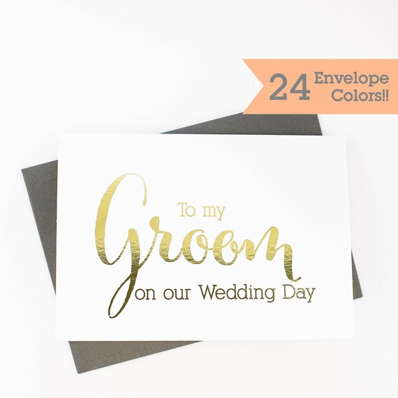 Gold Foiled Card To My Groom Card Silver Foiled Cards