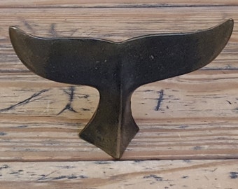 Bronze Whale Tail~Vintage Bronze Sculpture aged Patina~Solid Bronze~Art Object~Desk Accessory~Nature Lover Gift~Beach Decor~JewelsandMetals.