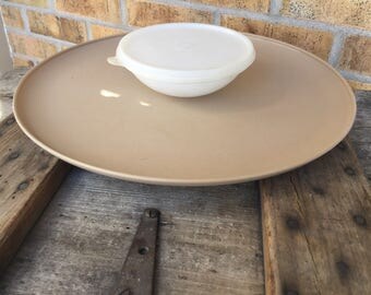 Vintage Tupperware serving dip & chip tray/ Tupperware tray/ Tupperware #492