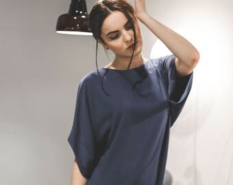 Blue lounge dress. Dress to relax and to look classy at the same time.