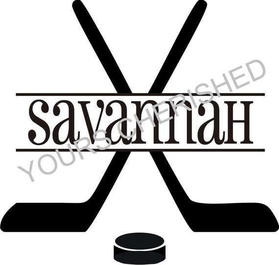 Download Split Monogram Crossed Hockey Sticks & Puck .svg .eps .dfx