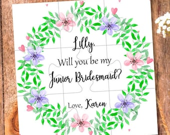 Will You Be my Junior Bridesmaid gift junior bridesmaid proposal Mini bride card Junior Bridesmaid puzzle wedding invitation Miniature bride