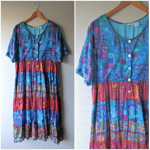 Plus Size Cotton Hippie Dress Size XL/1X