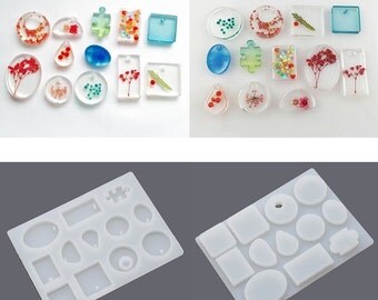 Silicone Mold for Epoxy Resin Jewelry Gemstone Making - Silicon Mould DIY Craft - Multi Shape Flexible - Pendant Necklace Earrings - m001
