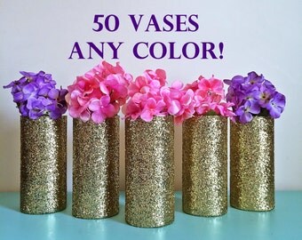 50 Vases, Bulk Discount, Gold Vases, Glass Vases, Wedding Centerpiece, Shower Centerpiece, Centerpiece, bridal shower, table centerpiece