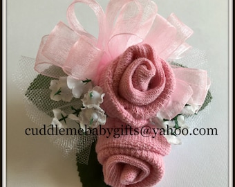 Baby Shower Baby girl Wrist or Pin-on Baby Sock Corsage