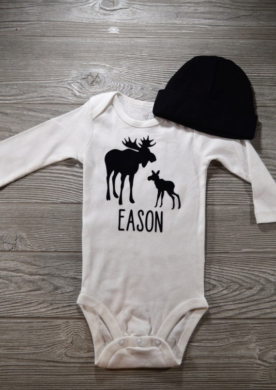 Items similar to Personalized moose outfit for baby baby moose boy