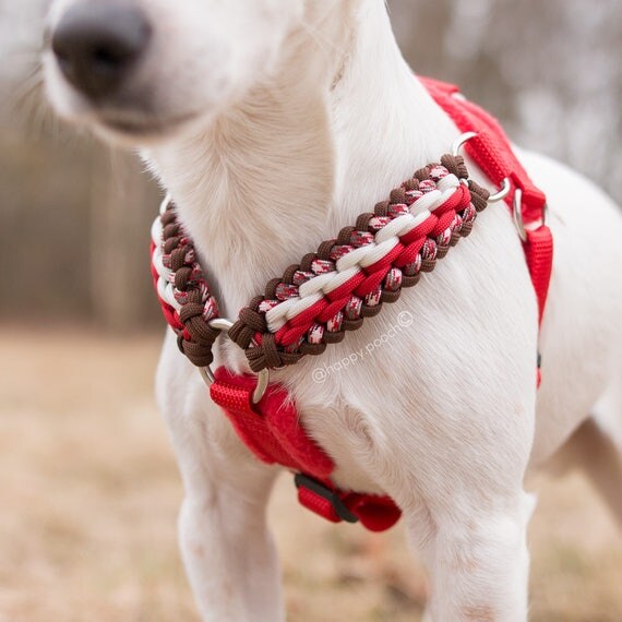 Items similar to Adjustable Paracord Dog Harness, Fleece Padded Harness