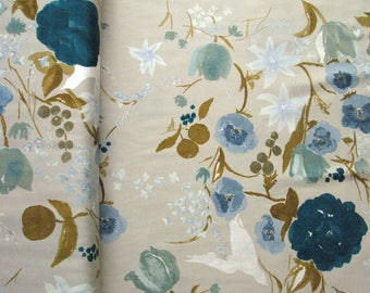 Nani Iro 2017 Fuccra Rakuen 100% Cotton Sateen Fabric, Kokka Japanese Floral Fabric, By The Yard or Cut to Order