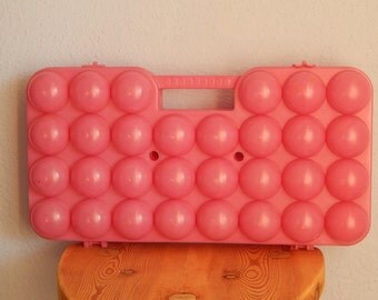 Soviet Vintage Egg Basket Box Egg Holder Case Retro Home Decor Vintage Light Purple Plastic Egg Storage Box/ Egg Container 1970 Made in USSR