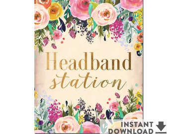 Headband Station Sign 8x10" Printable / Make a Headband Sign (Instant Downlaod) No.1052BABY
