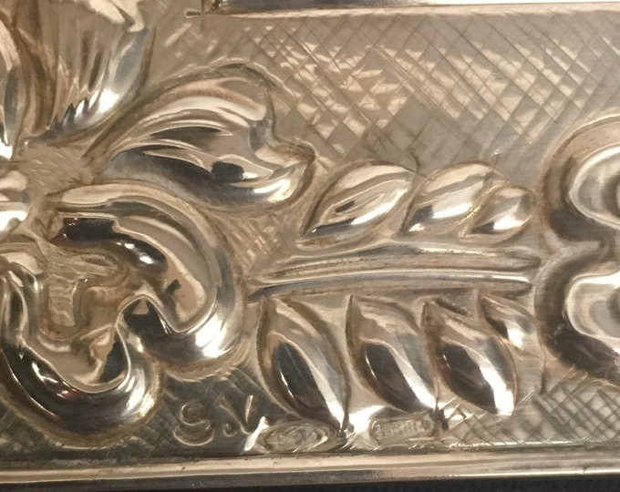 Storewide 25% Off SALE Vintage Sterling Silver Triple Photo Frame Featuring Elaborate Ribbon Bow Garland Trim Designs