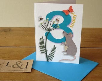 3rd Birthday Card - Third Birthday Card - Childrens Birthday - Three Birthday - 3rd Birthday - 3 Birthday - Third Birthday - Girls Third