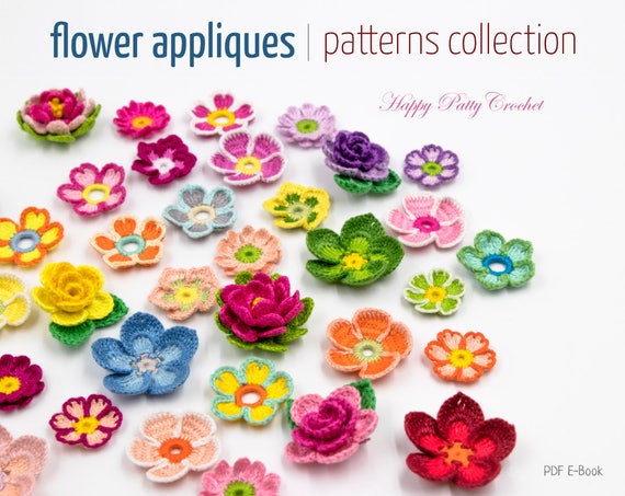 9 Crochet Flower Pattern Collection Crochet Flower Appliques