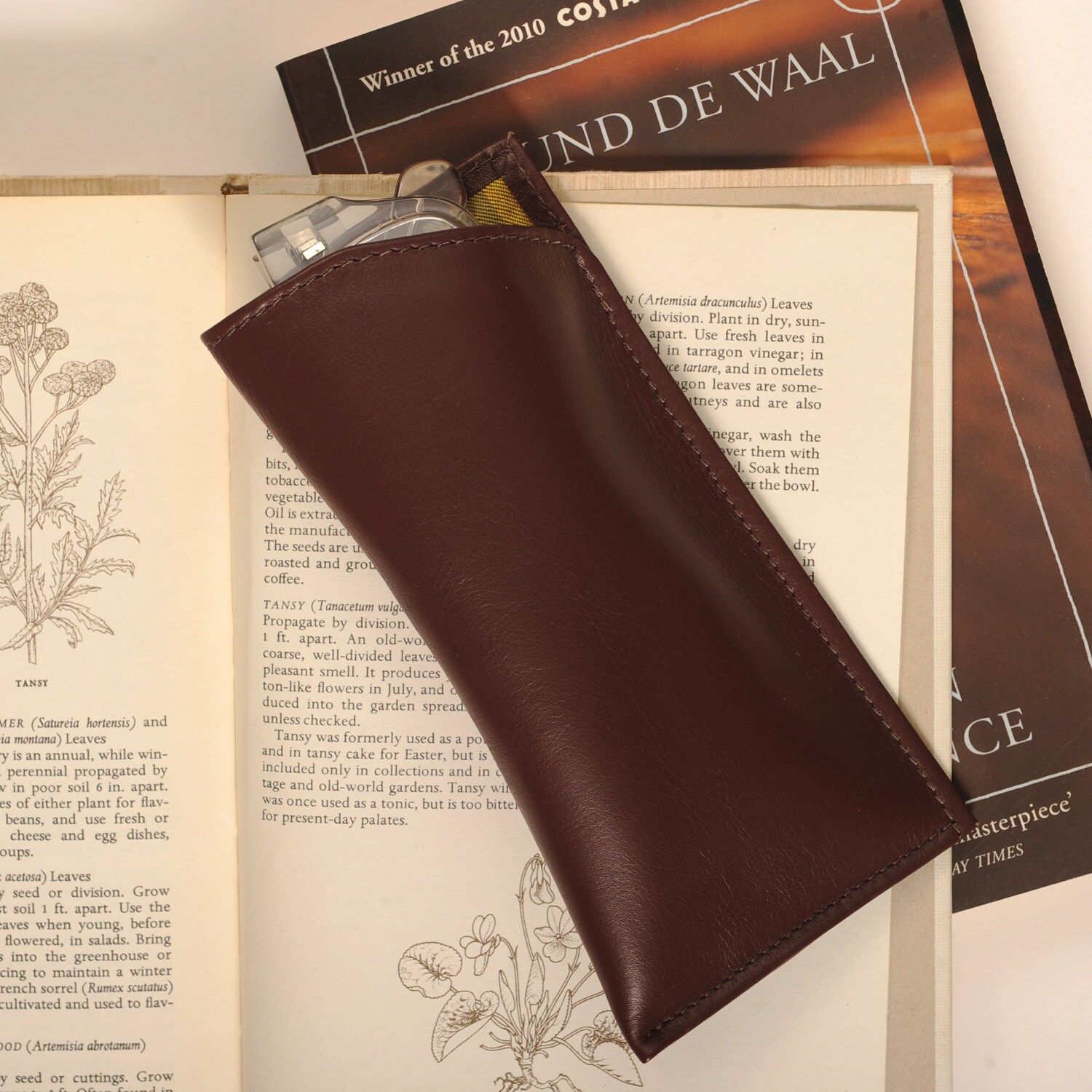 Mens Silk Lined Leather Glasses Case