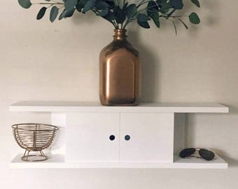 Wall Mounted Mail Organizer | Key Holder | Entry Way Storage | Sunglass Storage | Minimalist Decor | Beach House | White Home Decor