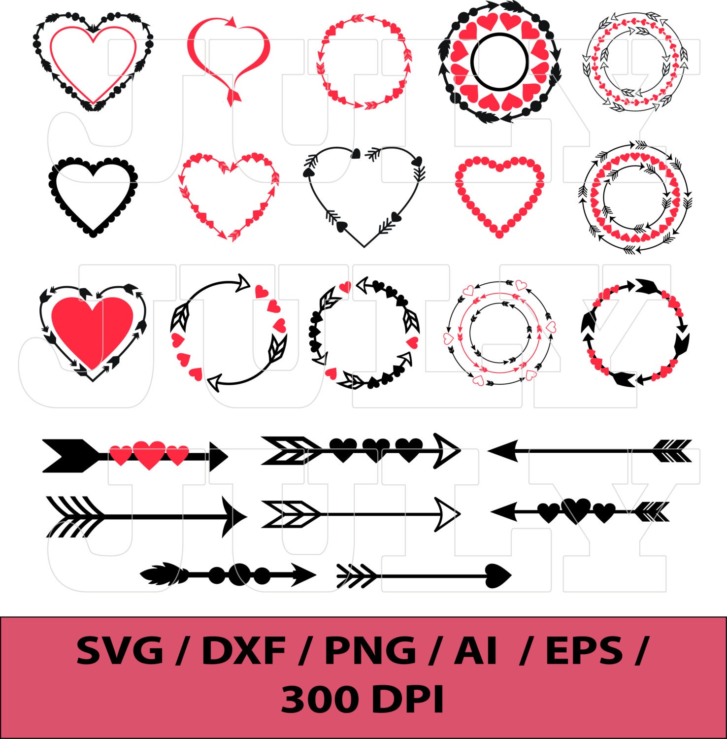 Heart SVG Valentines Day Circle Monogram Frames Heart
