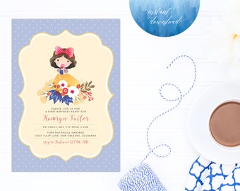 Printable Snow White Invitation | Instant Download Snow White Party | Princess Printable