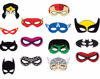 INSTANT DL- SUPERHERO Masks Cut-Out Birthday Party -Printable - Jpeg files