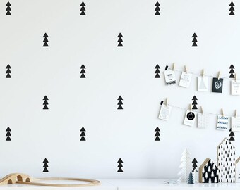 Tree Decals - Triangle Decals, Tree Wall Decals, Cute Tiny Tree Wall Stickers, Woodland Nursery Decal, Nursery Wall Decals, Minimalist Decor