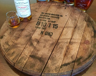 Bourbon Barrel Head Lazy Susan, Barrel Top, Serving Tray, Makers Mark, Jim Beam, Bourbon, Gift for him, dad husband groomsman