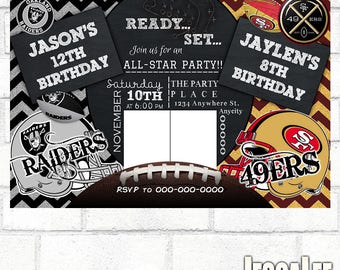 Football Invitation Raiders Invitation 49ers Invitation House Divided Invite Wedding Shower Football Printable Birthday Party Invitation