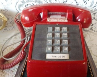 Vintage 1978 Stromberg-Carlson Red Push Button Phone