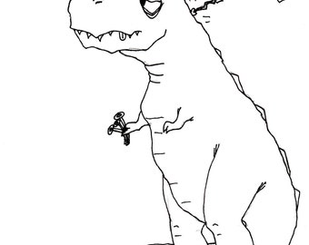 T rex coloring page | Etsy