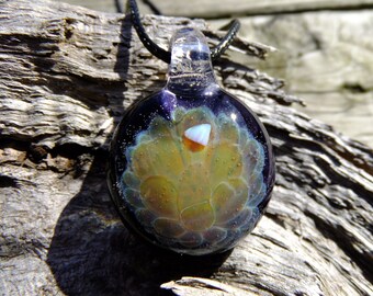 Opal Pendant UV Pendant Opal Glass Pendant Implosion Pendant Necklace Blown Glass Pendant Focal Bead Boro Pendant Heady Glass Pendant #25