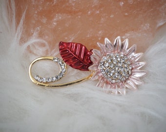 Flower Brooch, Flower Pin, Enamel Brooch