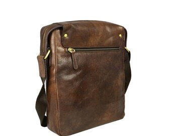 Mens Messenger Bag, Leather bag for men, Leather Messenger Bag, Shoulder Bag, Brown Messenger Bag - Song of Solomon