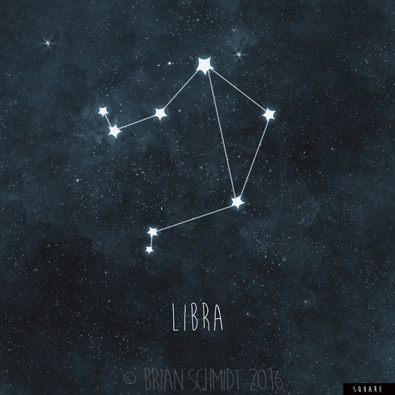 Libra Constellation Art Print Stars Decor Night Sky Wall