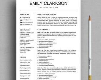 Resume Template, Professional Resume Template Instant Download, Creative Resume Template For Word, Simple Resume Template