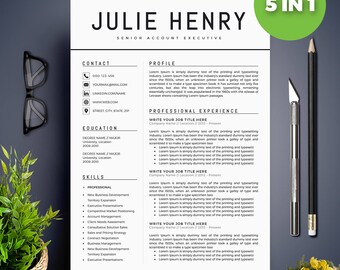 Modern Resume Template / CV Template + Cover Letter | Professional and Creative Resume | Teacher Resume | Word Resume | Instant Download