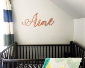 Personalized Cutout Name Sign - Rose Gold - Girls Room Decor - Baby Shower Decor - Rose Name Sign - Calligraphy Name Sign - Laser Cut