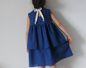 Linen dress, Linen girl dress, Linen dress for girls, Vintage girls dress, Linen girls dress, Flower linen dress, Flower girl dress