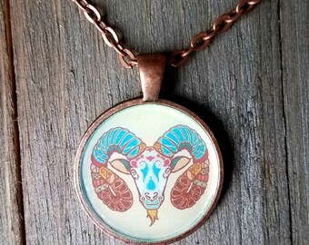 Aries Pendant Necklace - Aries Jewelry - The Ram Zodiac - Zodiac Necklace - Zodiac Pendant - Zodiac Jewelry - Astrological Sign Necklace