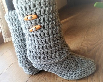 Crochet slipper boots/womens slippers/womens slipper boots/slipper boots/crochet womens slippers handmade/house shoes/crochet wool slippers