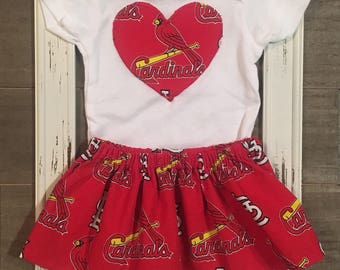 St. Louis Cardinals Onesie, Stl Onesie, St. Louis Cardinals Skirt, Baby Onesie, St. Louis Cardinals Baby Clothes, Stl Cardinals Baby,