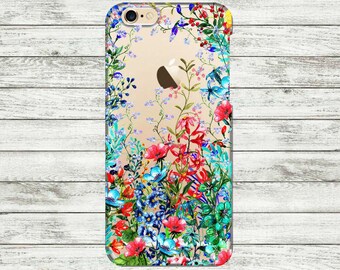 iPhone 7 Plus case floral iPhone 7 transparent case, iPhone 6 case, iPhone 6 plus case, iPhone 5s case, iPhone SE case.
